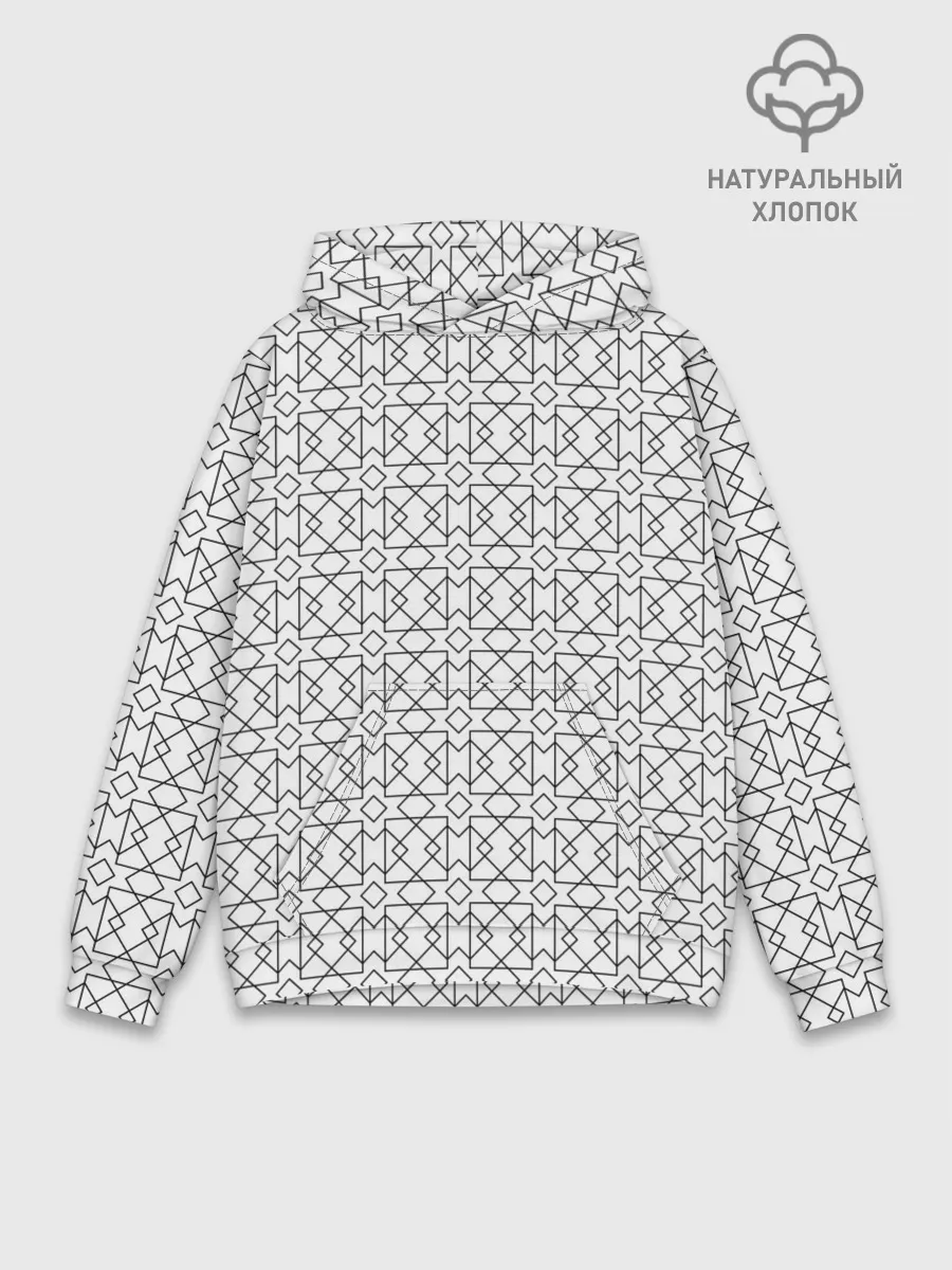 Худи мужской база хлопок / Геометрический узор