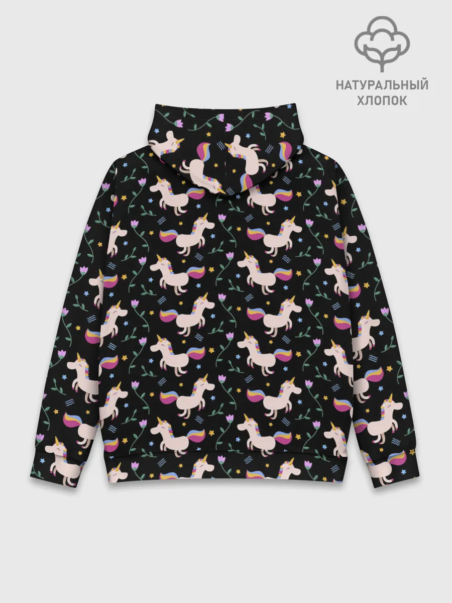 Худи мужской база хлопок / Unicorns pattern