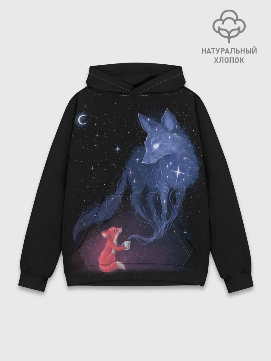 Худи мужской база хлопок / Лиса и ее дух