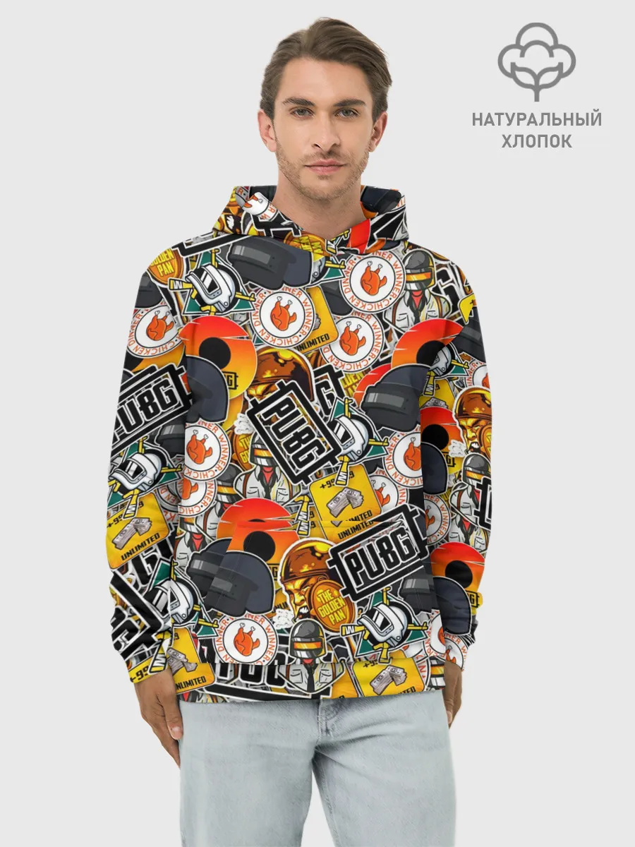 Худи мужской база хлопок / PUBG STICKER