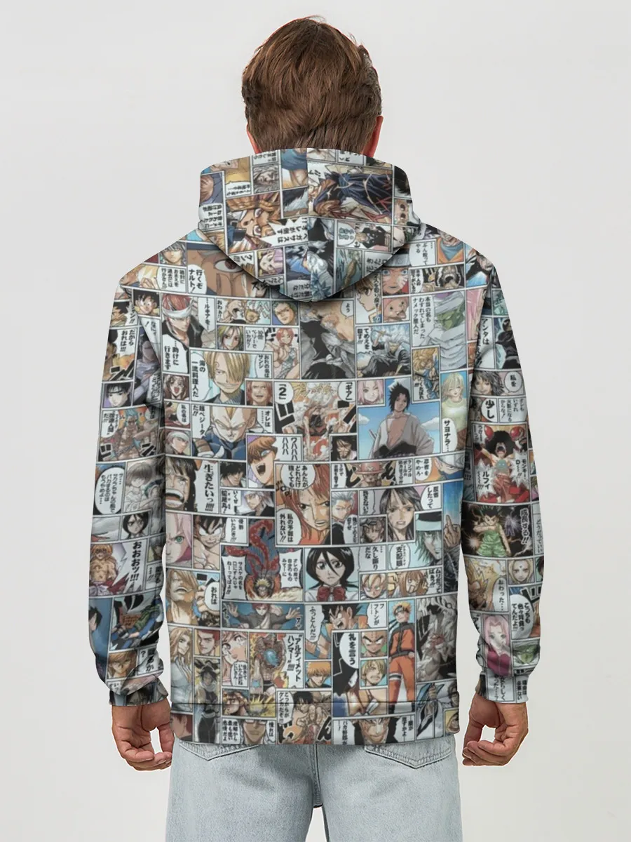 Худи мужской база хлопок / MANGA PATTERN