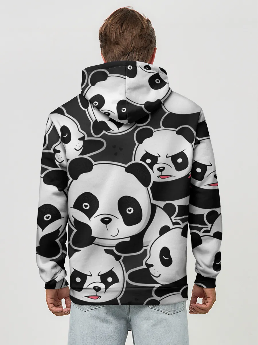 Худи мужской база хлопок / Смешные панды