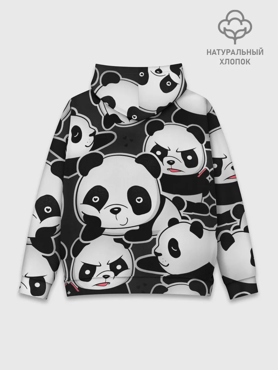 Худи мужской база хлопок / Смешные панды
