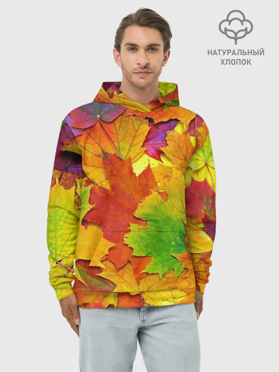 Худи мужской база хлопок / Осенние листья