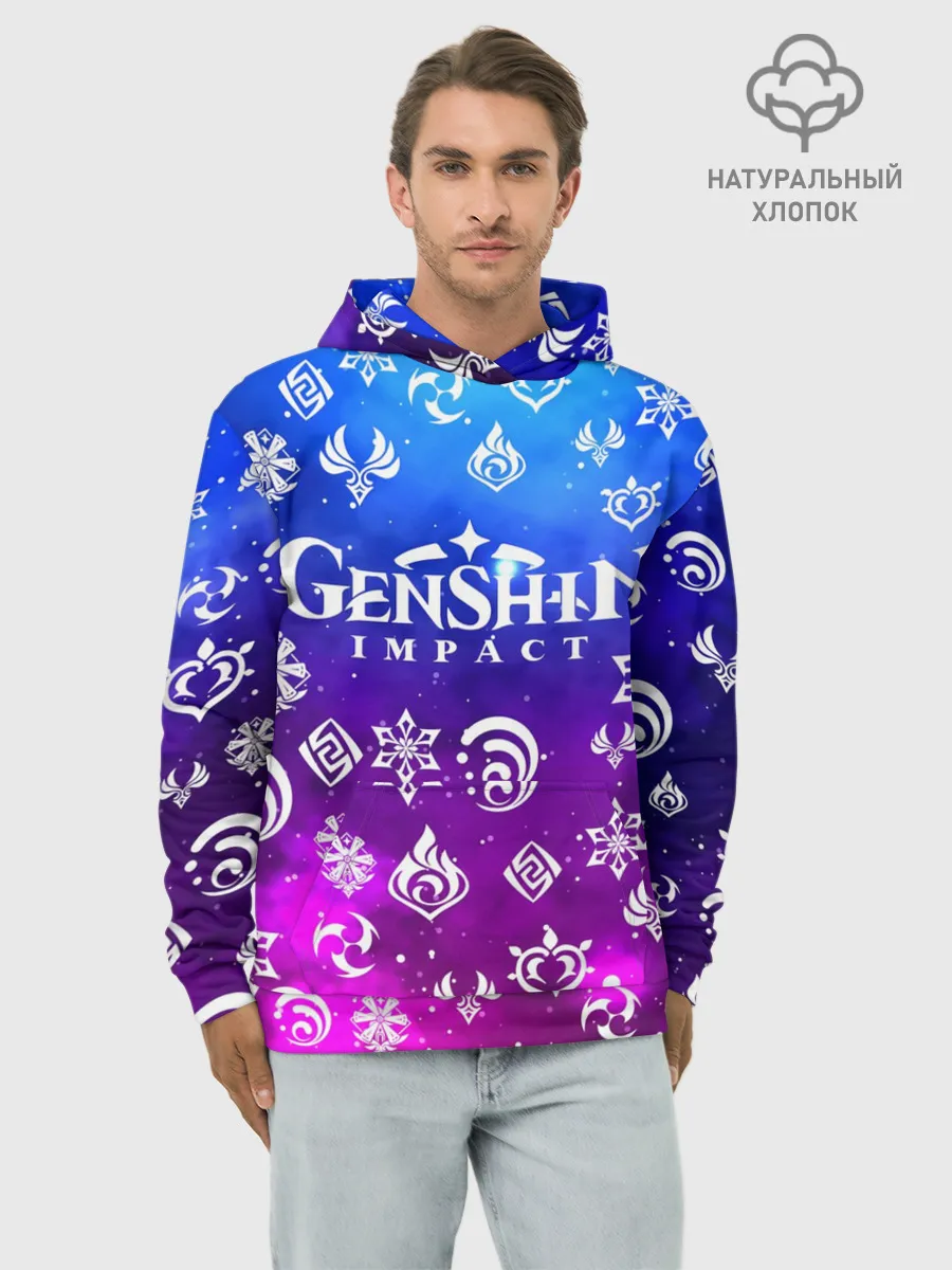 Худи мужской база хлопок / GENSHIN IMPACT