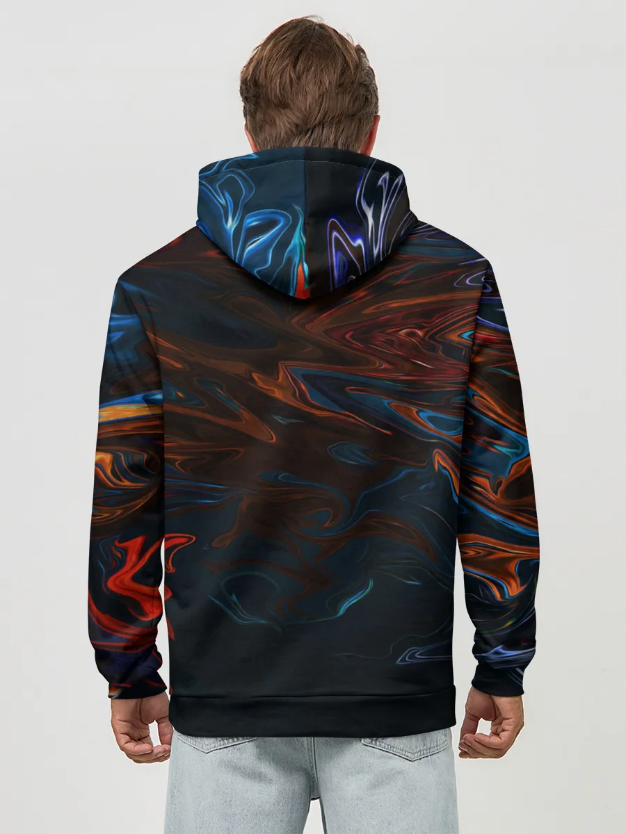 Худи мужской база хлопок / Абстракция разводы красок