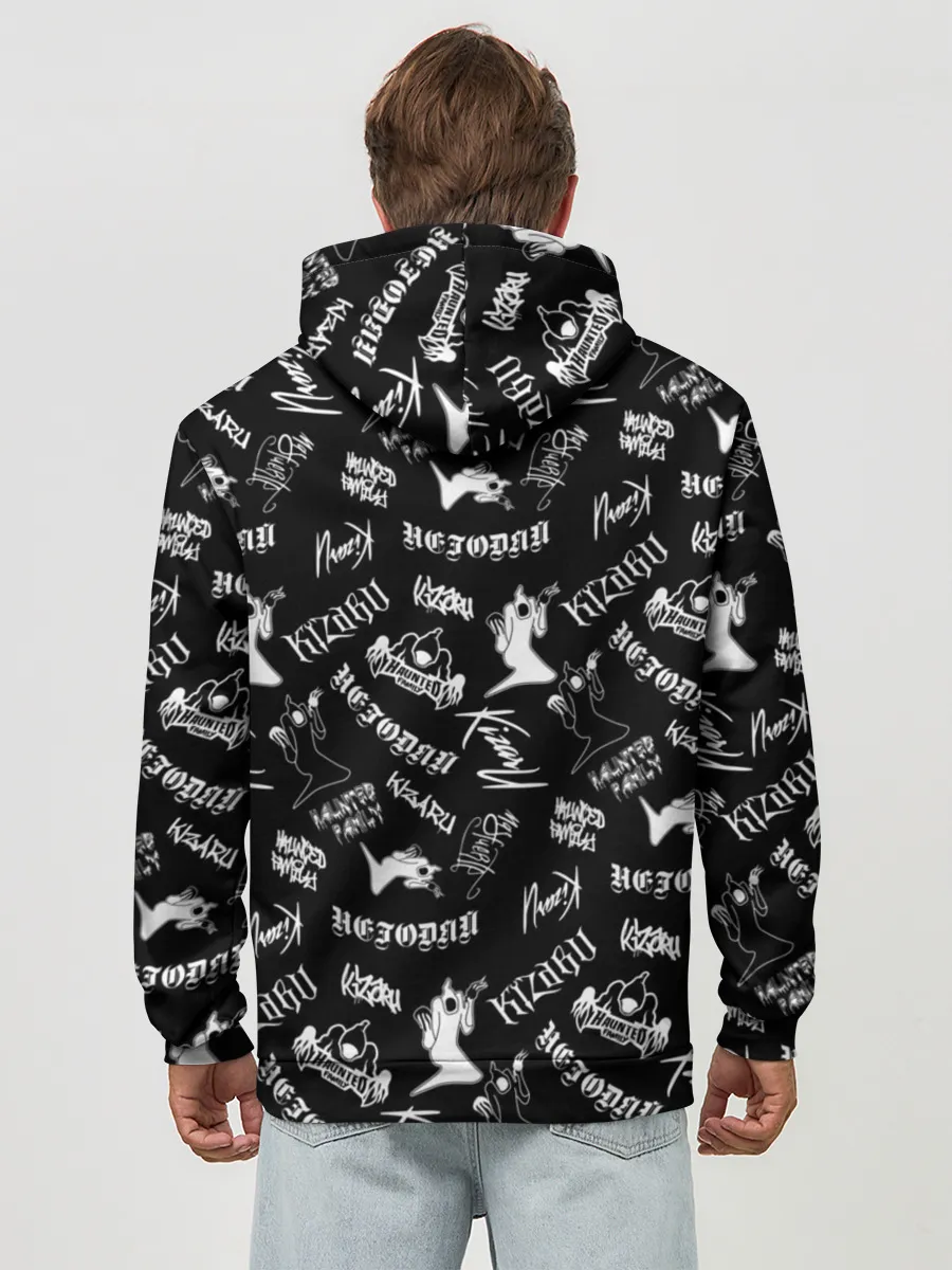 Худи мужской база хлопок / KIZARU / HAUNTED FAMILY