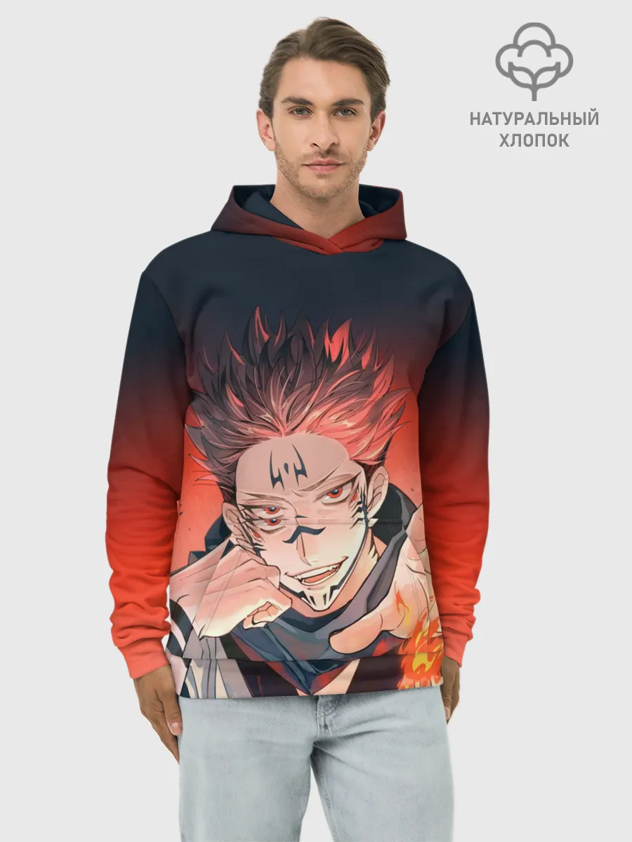 Худи мужской база хлопок / Магическая битва | Рёмен Сукуна