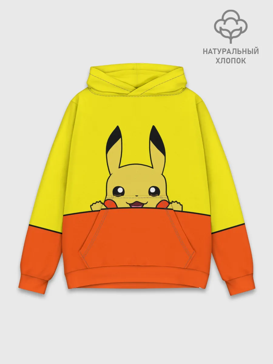 Худи мужской база хлопок / Пикачу