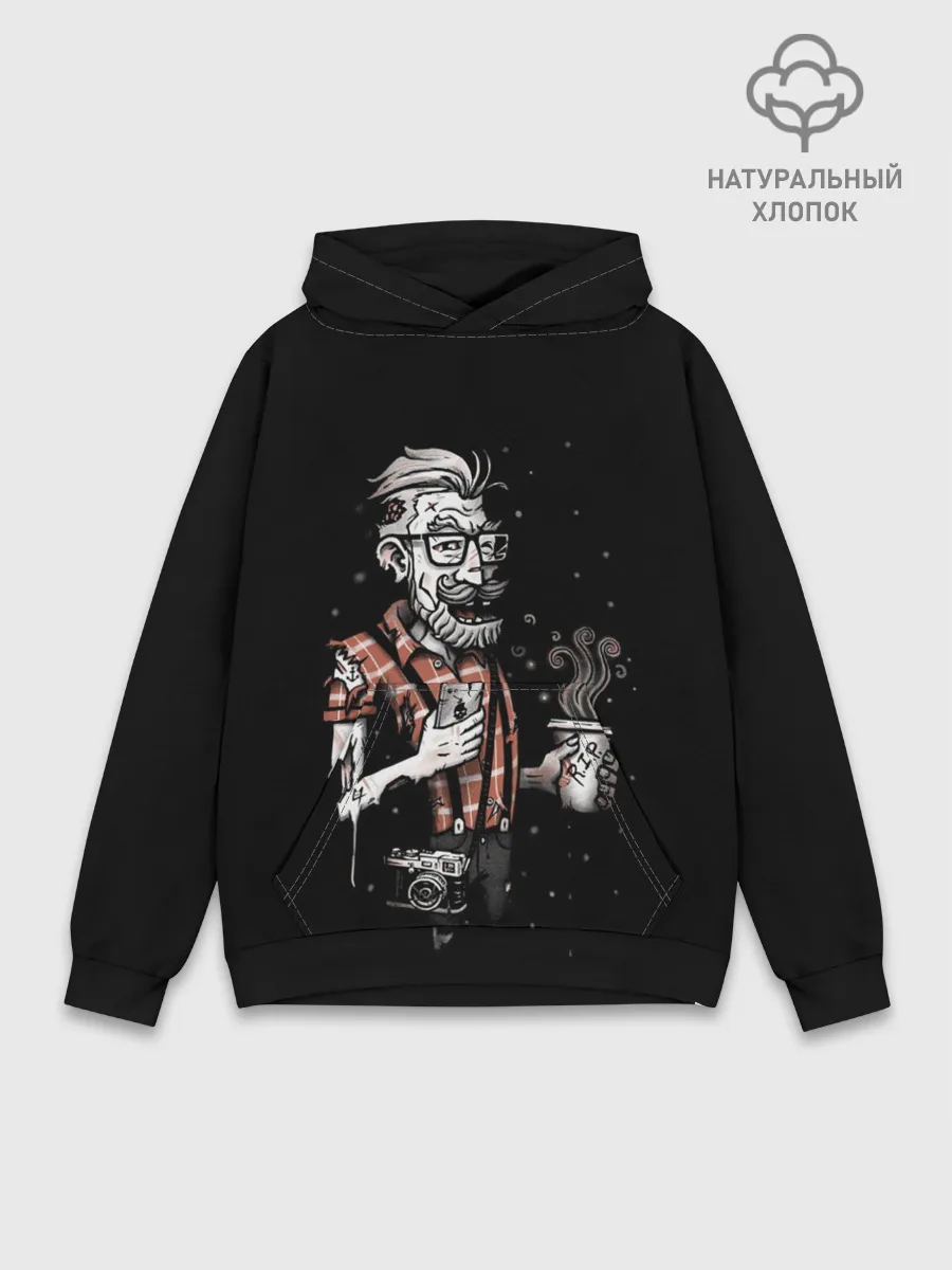 Худи мужской база хлопок / Зомби Хипстер