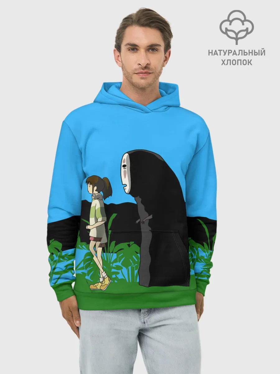 Худи мужской база хлопок / Тихиро гуляет с Каонаси
