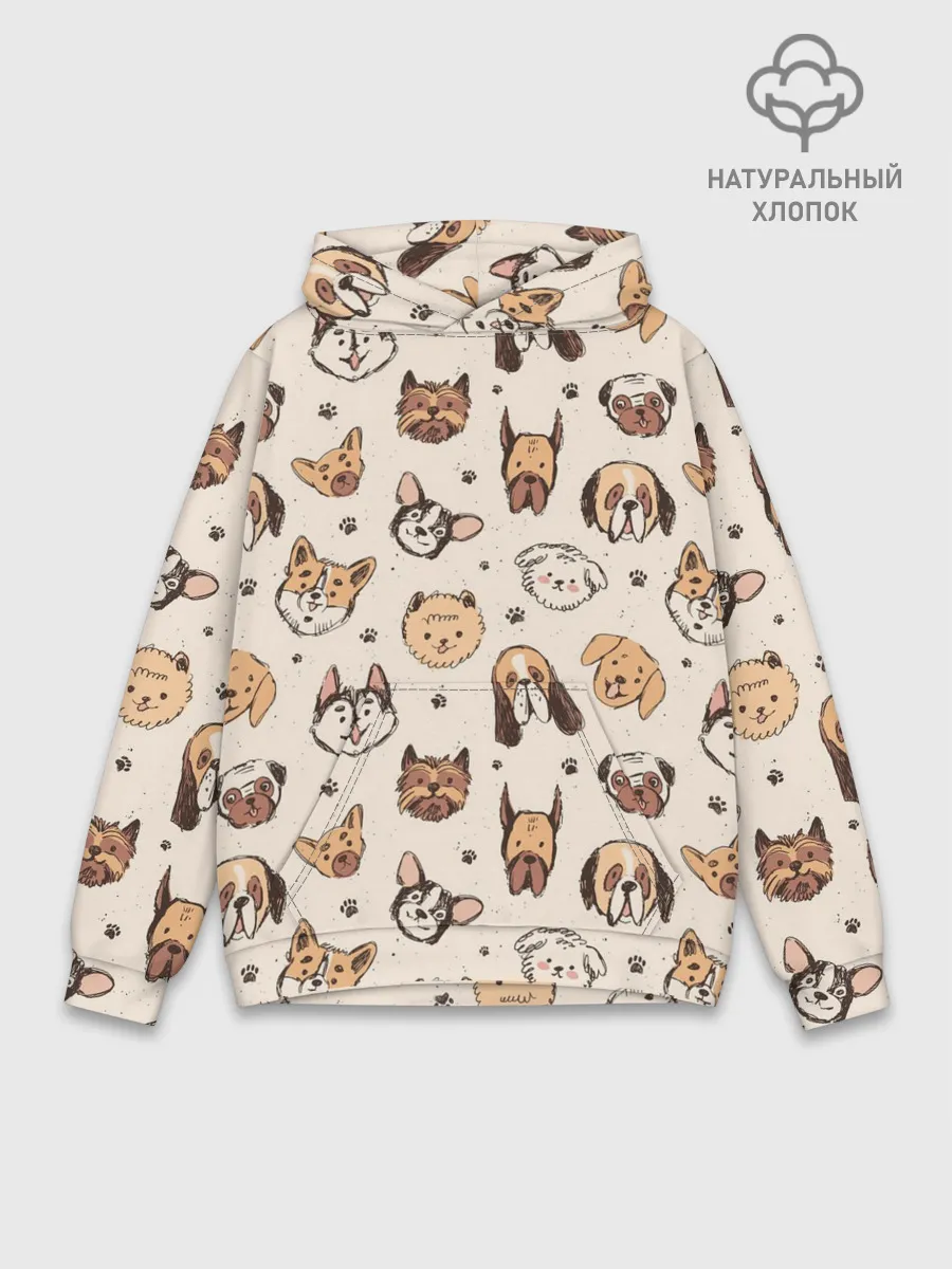 Худи мужской база хлопок / Хипстерские собачки