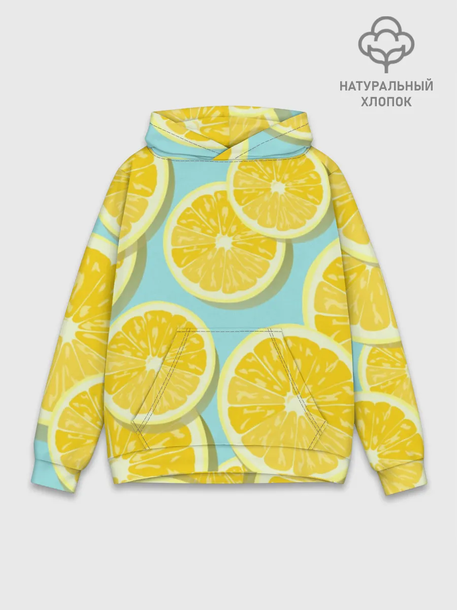 Худи мужской база хлопок / лимончики