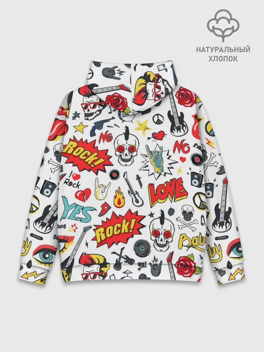 Худи мужской база хлопок / Я ЛЮБЛЮ РОК