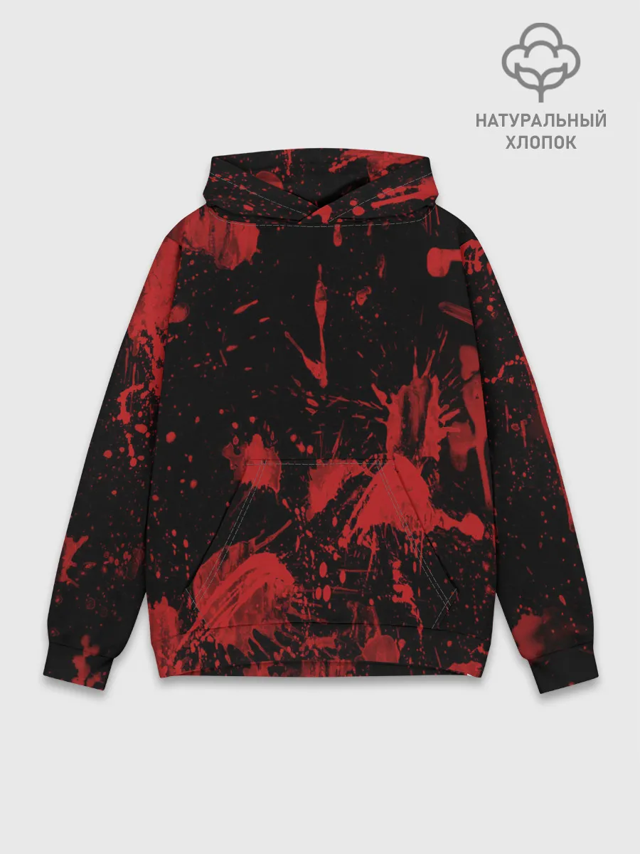 Худи мужской база хлопок / Пятна кровавой краски