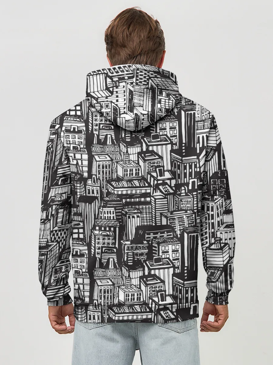 Худи мужской база хлопок / Бесконечный город