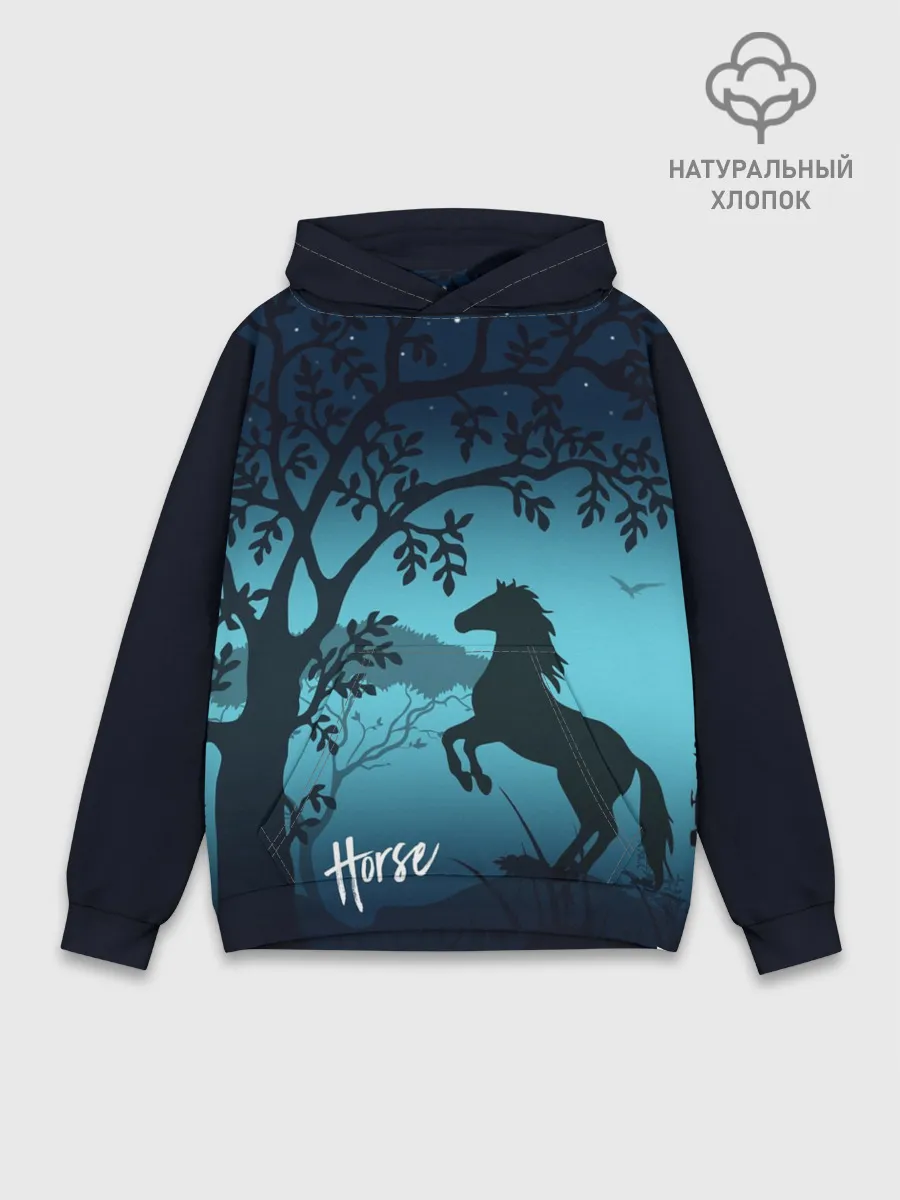 Худи мужской база хлопок / Конь