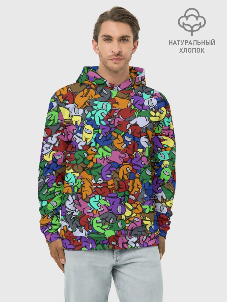 Худи мужской база хлопок / Among Us Overload