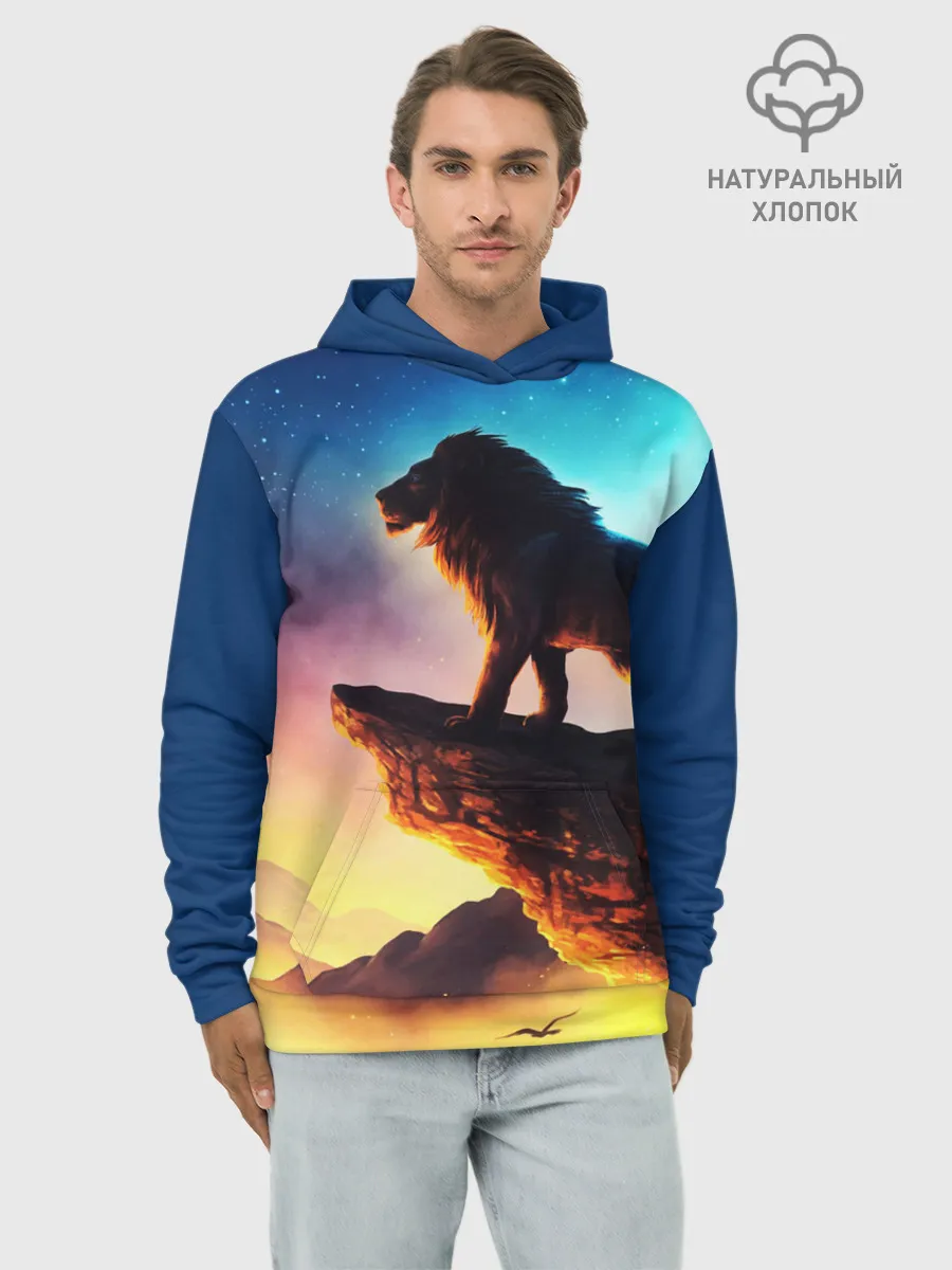 Худи мужской база хлопок / Лев