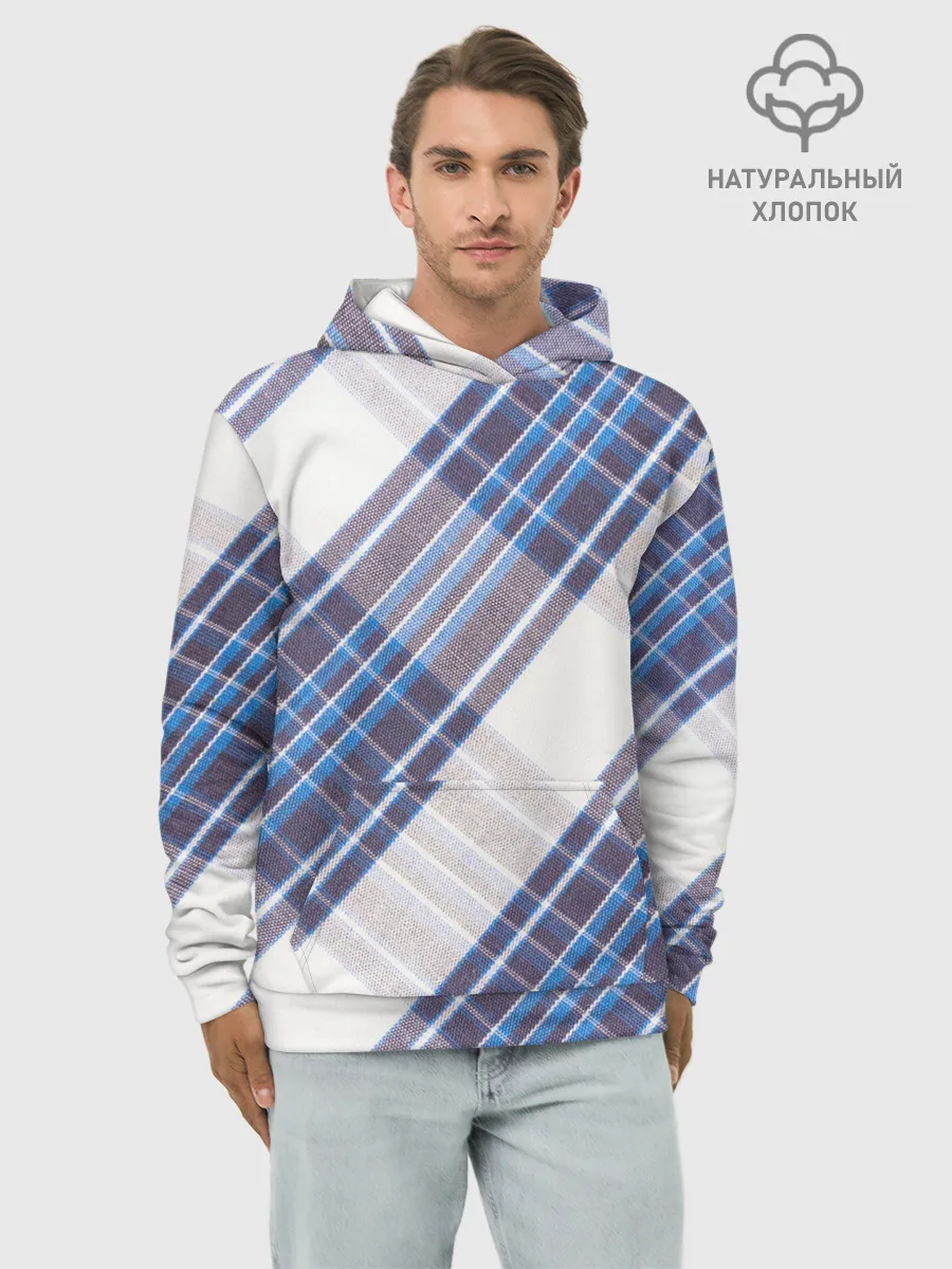 Худи мужской база хлопок / Шотландка | Scottish | Tartan