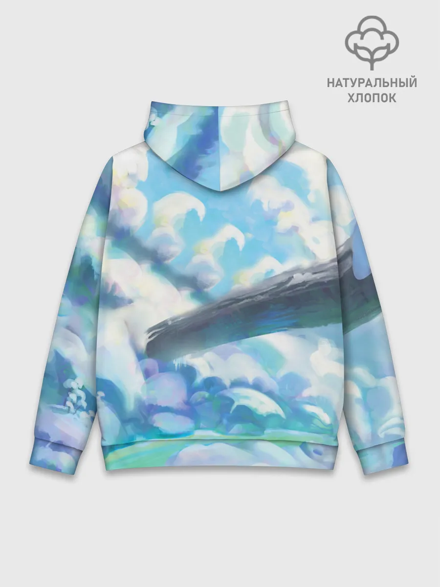 Худи мужской база хлопок / Снежный котенок