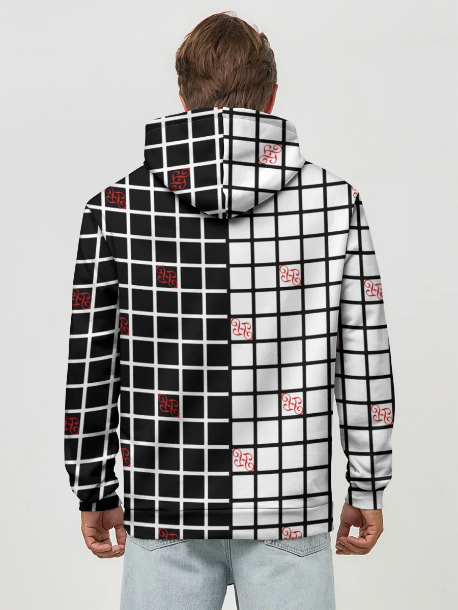 Худи мужской база хлопок / Разносторонняя сетка Fumrre