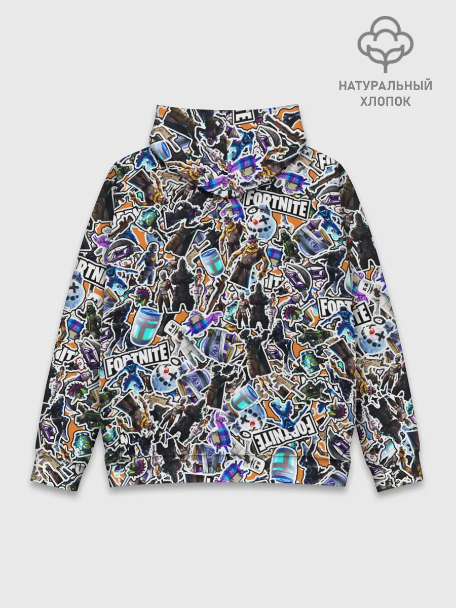 Худи мужской база хлопок / Fortnite Sticker Bombing