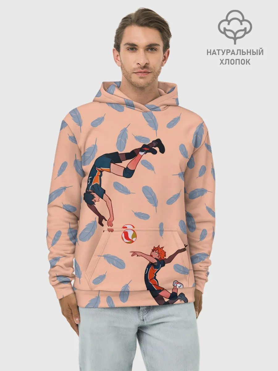 Худи мужской база хлопок / Karasuno Tobio x Hinata