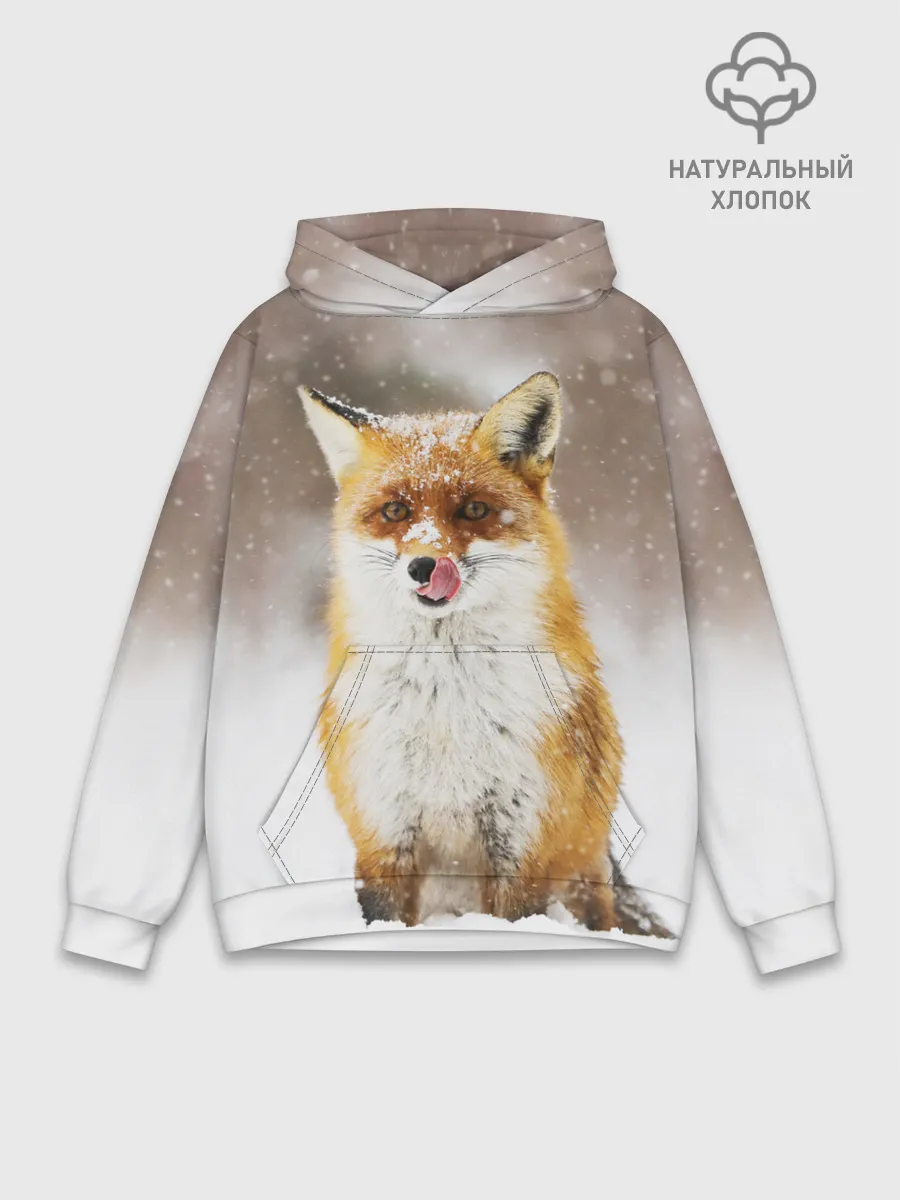 Худи мужской база хлопок / Лиса