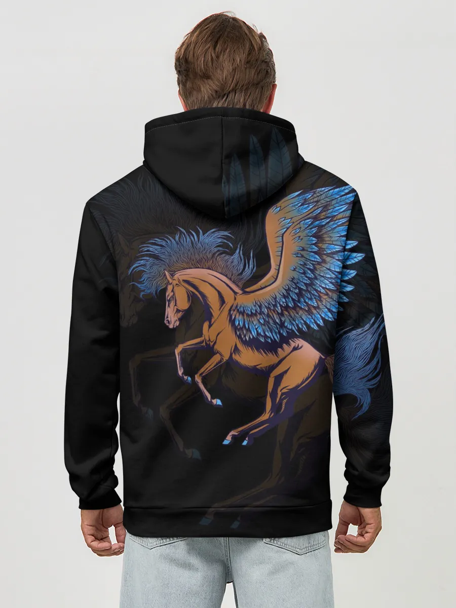 Худи мужской база хлопок / Pegasus wings