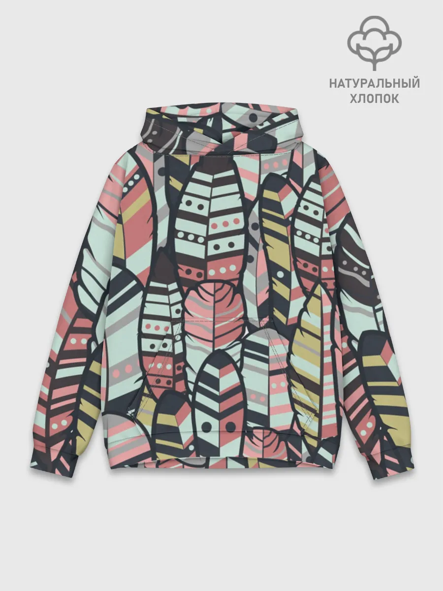 Худи мужской база хлопок / Индейские перья