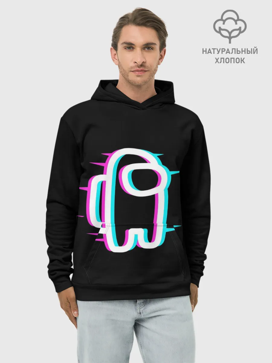 Худи мужской база хлопок / Among Us Glitch