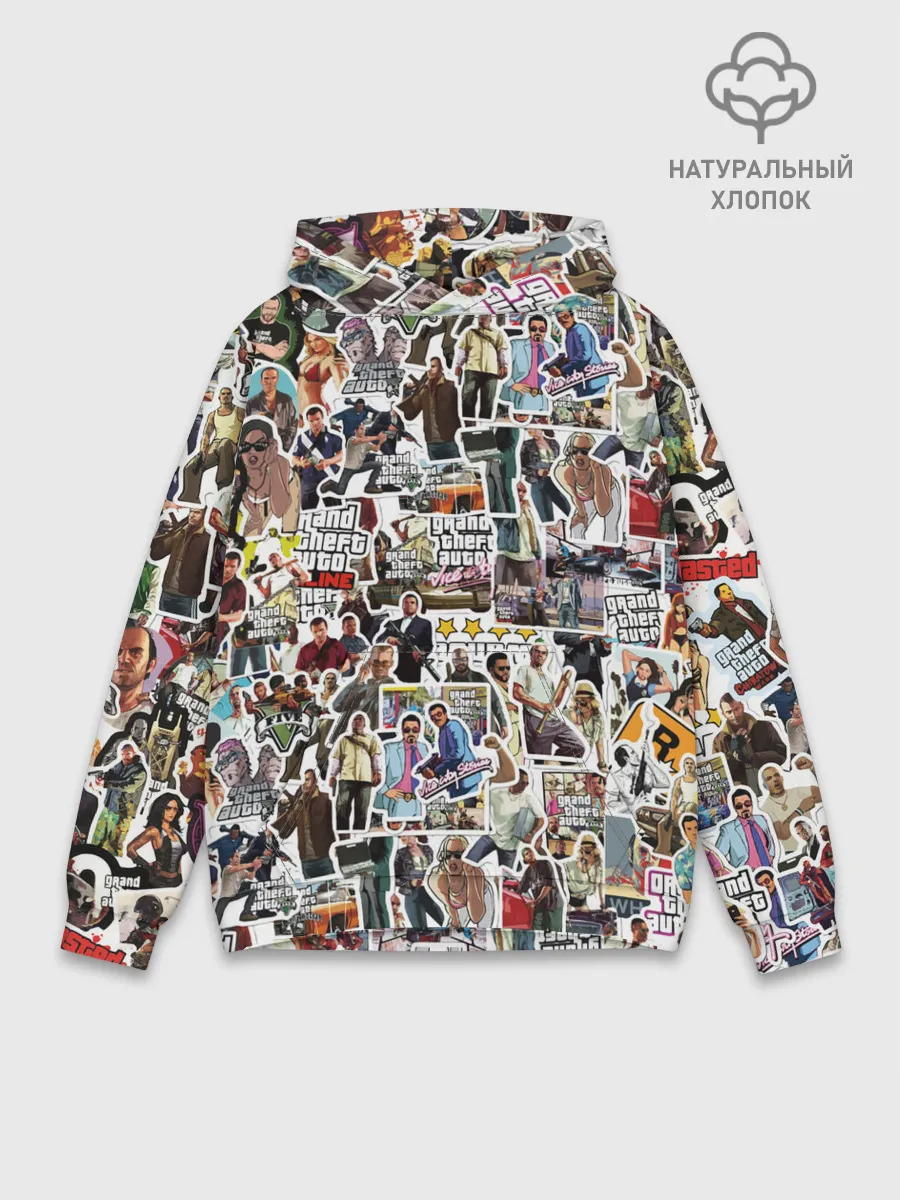 Худи мужской база хлопок / GTA Sticker Bombing