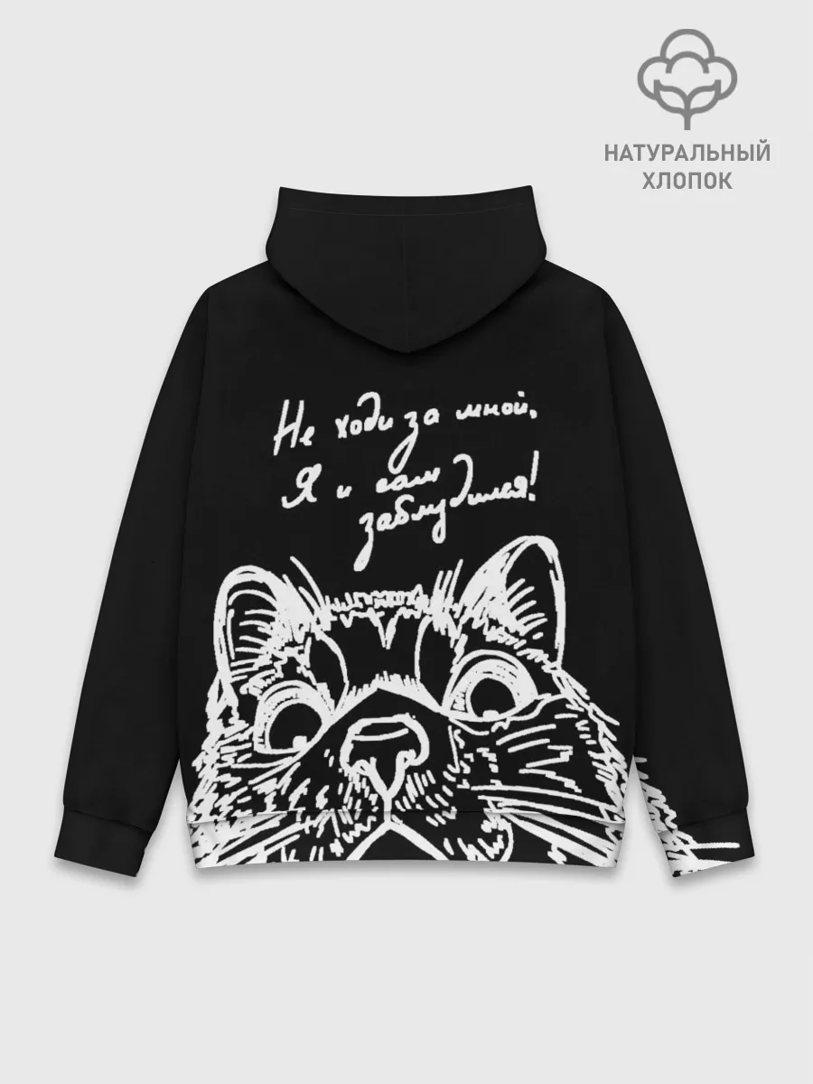 Худи мужской база хлопок / Говорящий котик