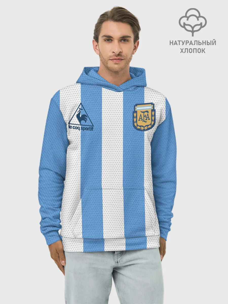 Худи мужской база хлопок / Джерси Марадоны с автографом