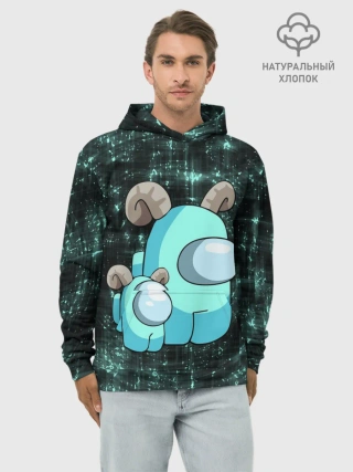 Худи мужской база хлопок / AMONG US - С РОЖКАМИ