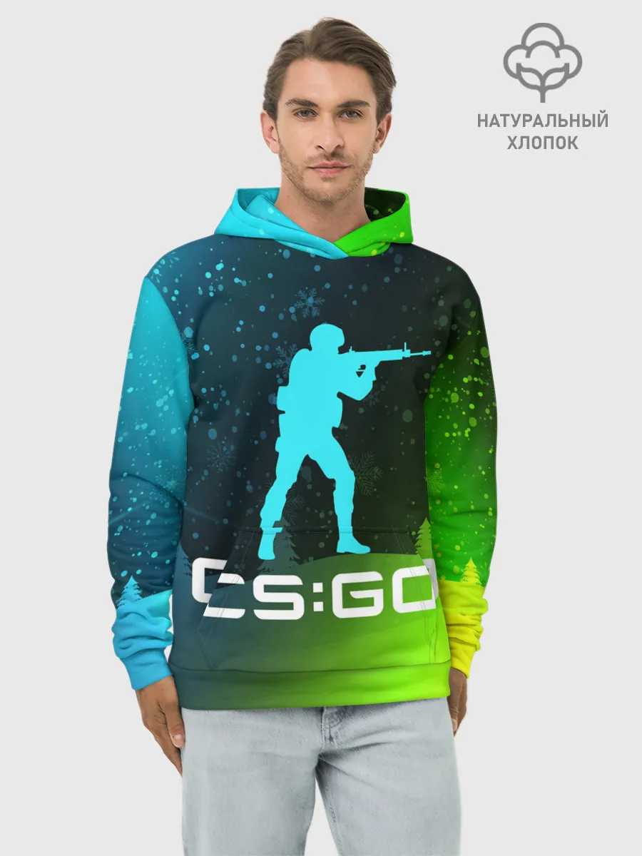 Худи мужской база хлопок / CS GO | КС ГО - Снежный