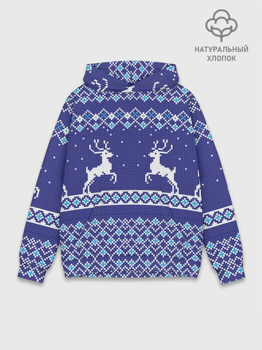 Худи мужской база хлопок / Олени