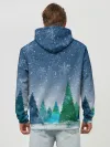 Худи мужской база хлопок / Снежинки в лесу