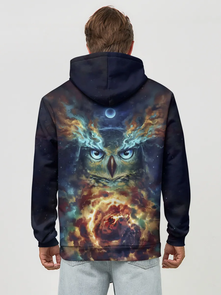 Худи мужской база хлопок / Сова Космос