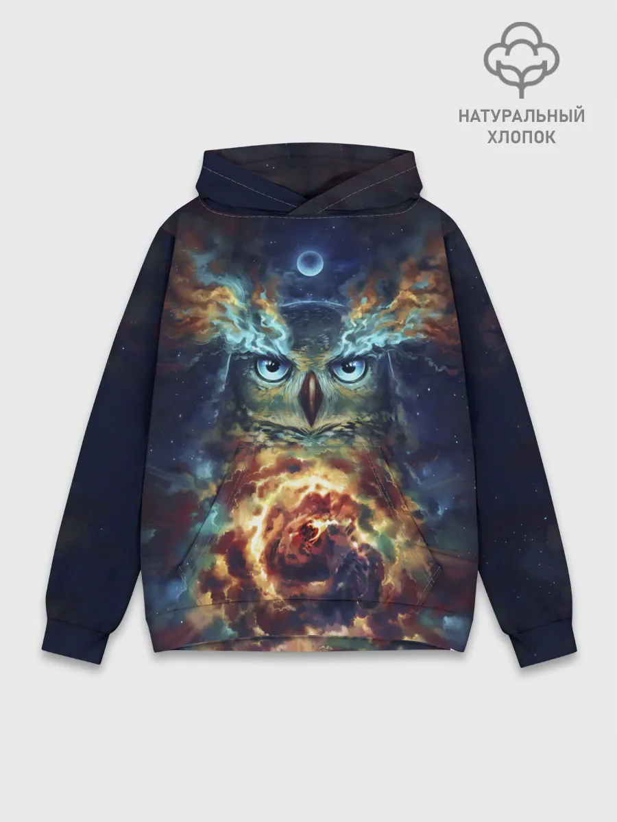 Худи мужской база хлопок / Сова Космос