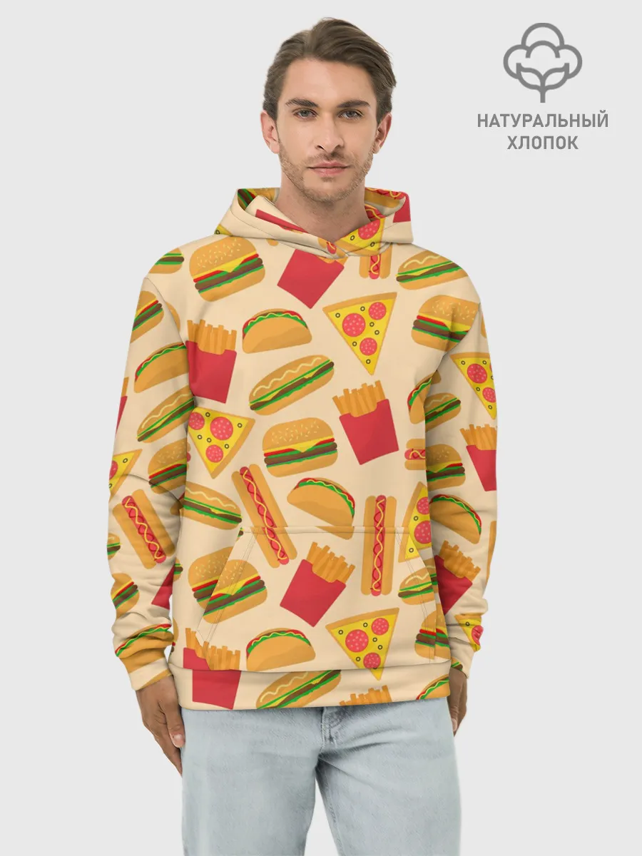 Худи мужской база хлопок / Фастфуд