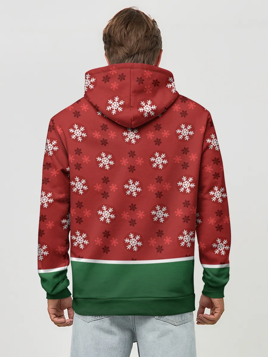 Худи мужской база хлопок / Пингвин. Новый год