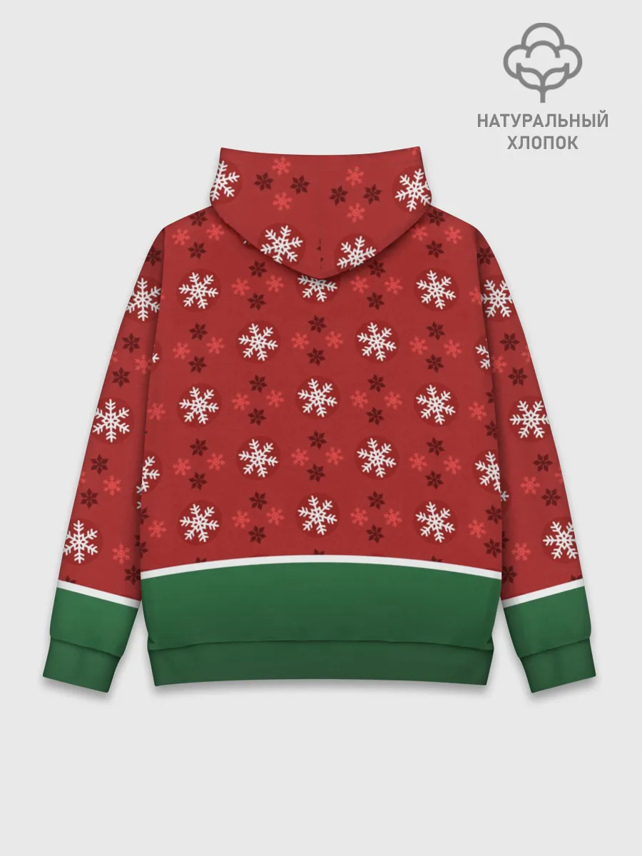 Худи мужской база хлопок / Пингвин. Новый год