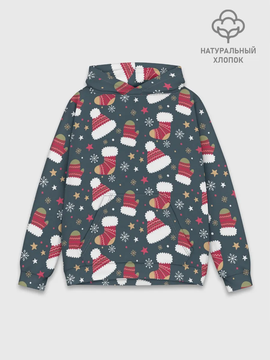 Худи мужской база хлопок / Новый год 2021