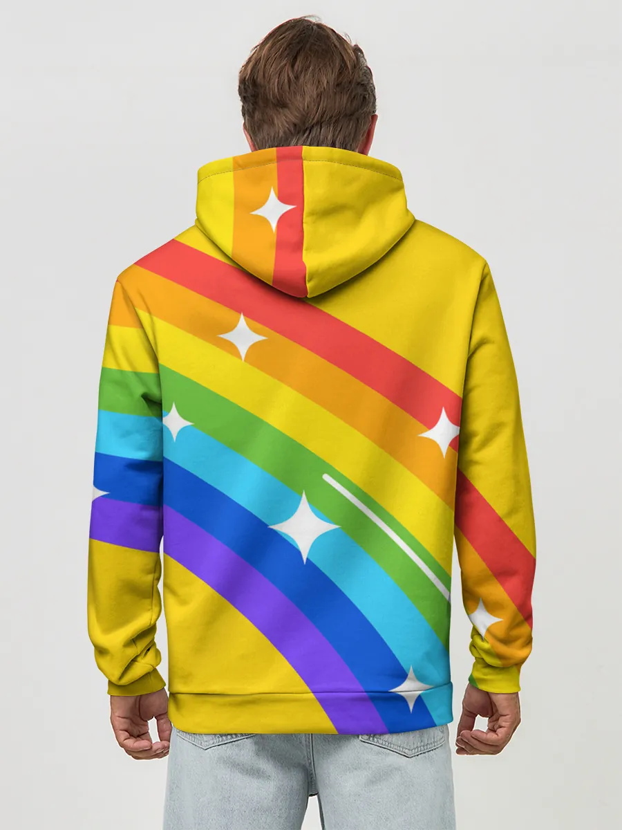 Худи мужской база хлопок / AMONG US - Радужный