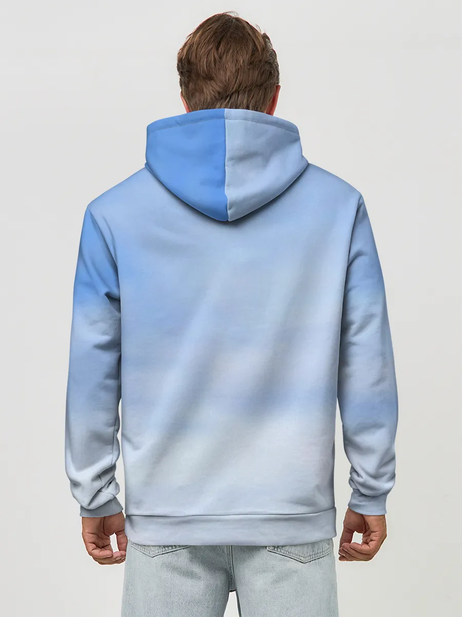 Худи мужской база хлопок / Овчарка и снег