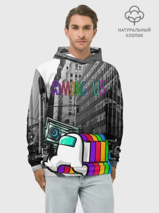 Худи мужской база хлопок / Among Us по улицам Нью-Йорка