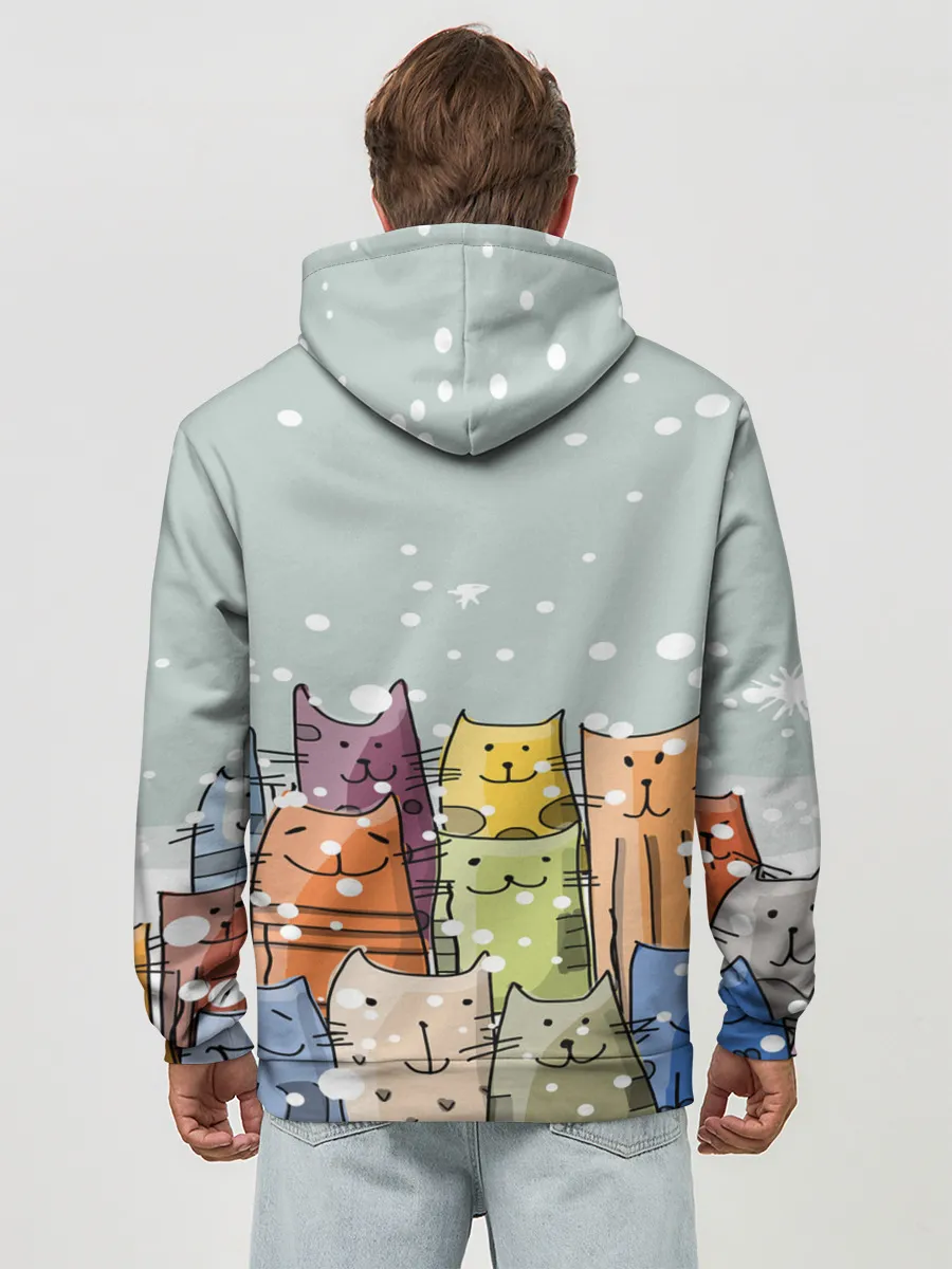 Худи мужской база хлопок / Котики