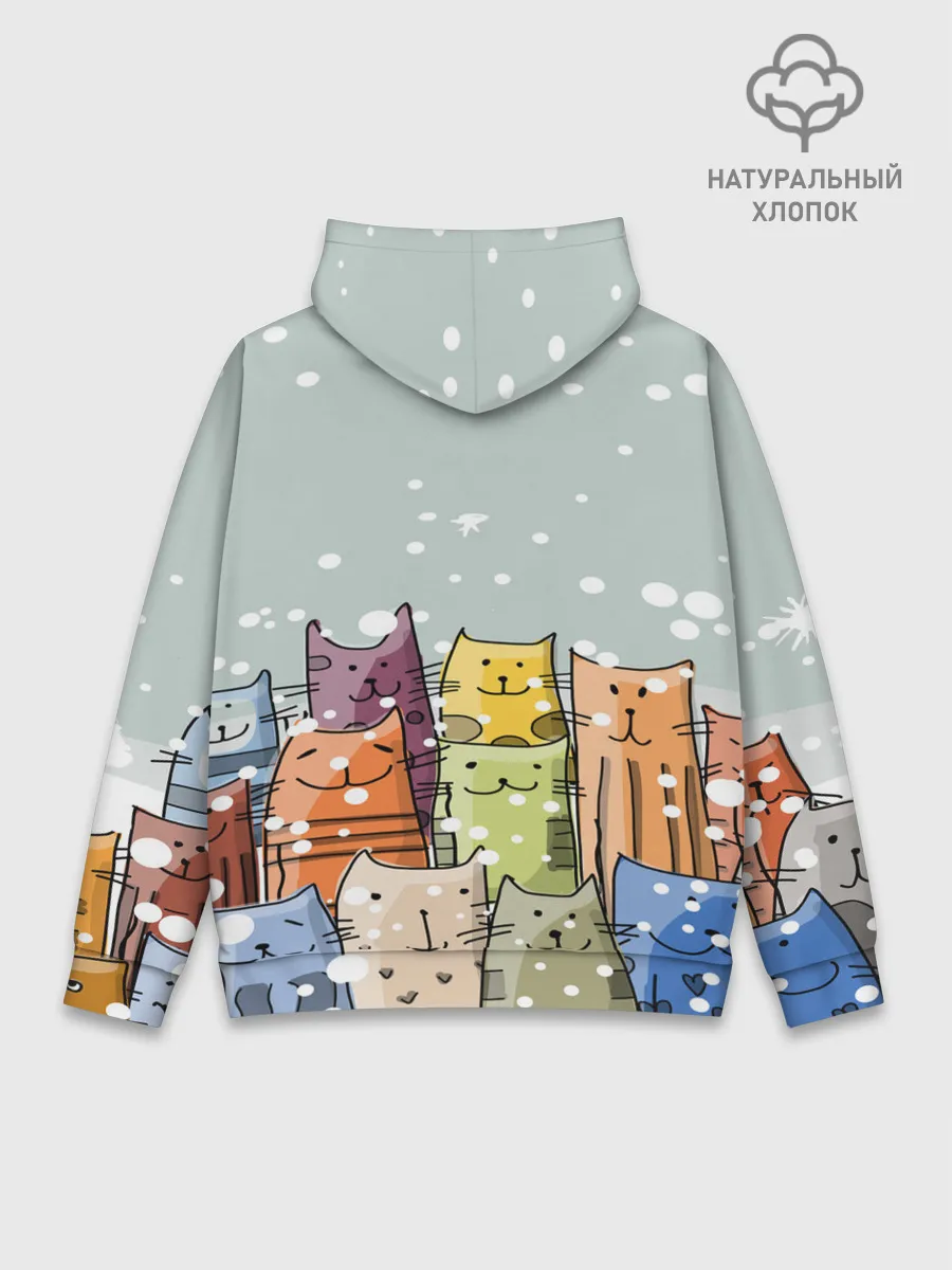 Худи мужской база хлопок / Котики